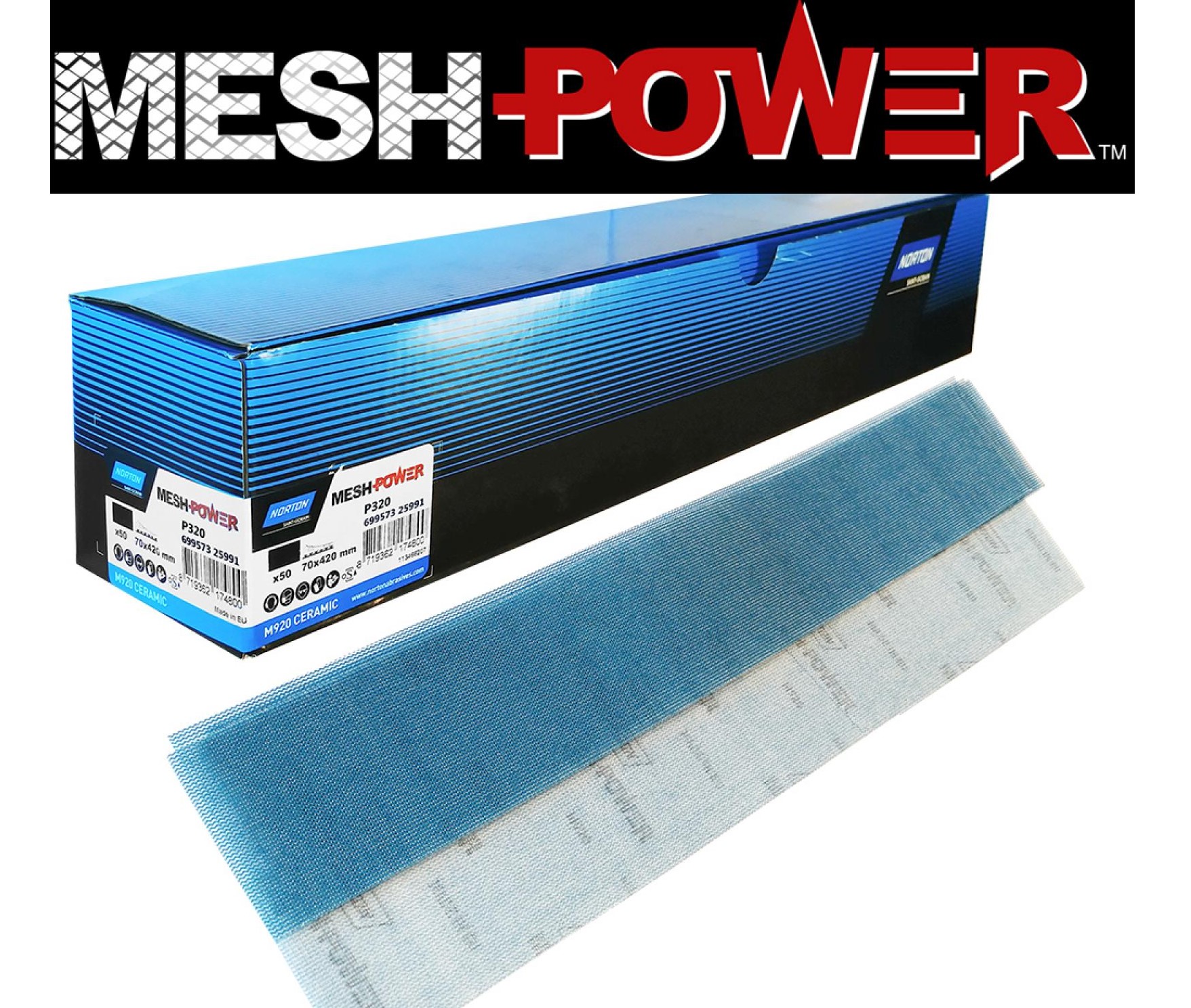 Coli ceramice MeshPower, Norton, P320